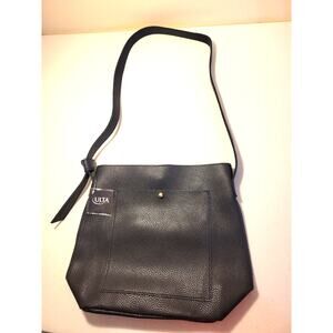 NWT ULTA BeautyNavy Blue Faux Leather Pebbled Stylish Shoulder Crossbody Bag